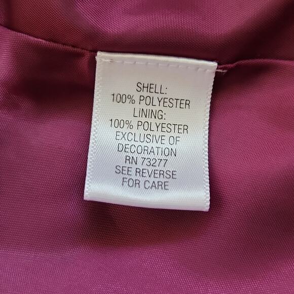 Elle Womens Plum Polka-Dot Blazer Size LG Pleated Ruched Girlhood Fairycore - Picture 10 of 12